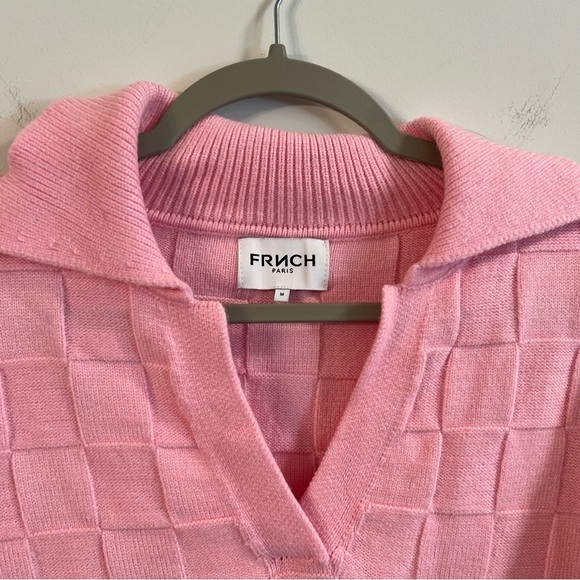 Women’s FRNCH Paris pink knit pullover sweater size medium M - Picture 2 of 6